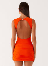 Secret World Mini Dress - Fire Orange